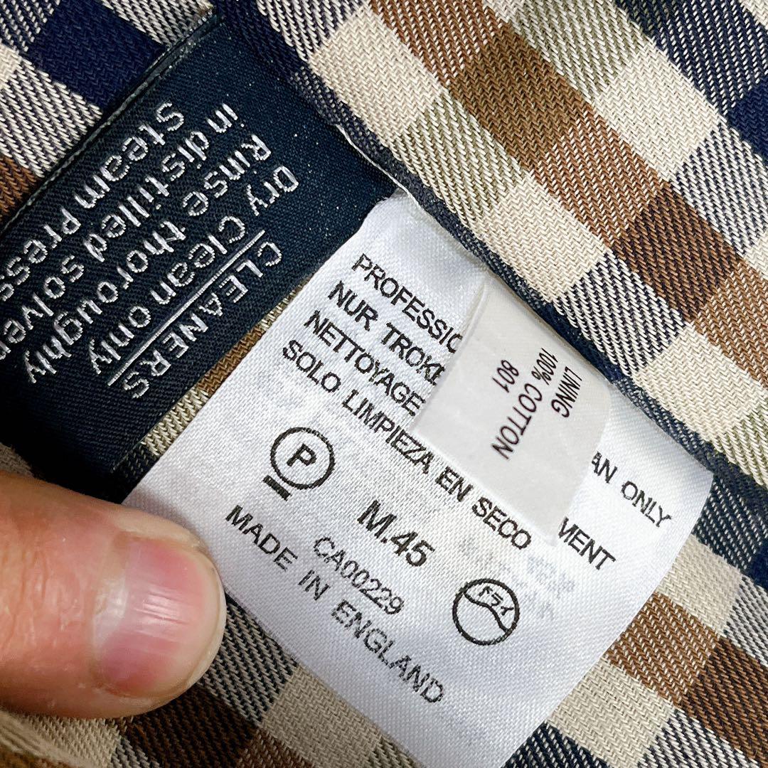 美品✨アクアスキュータム ステンカラーコート ライナー付 比翼 着丈110以上