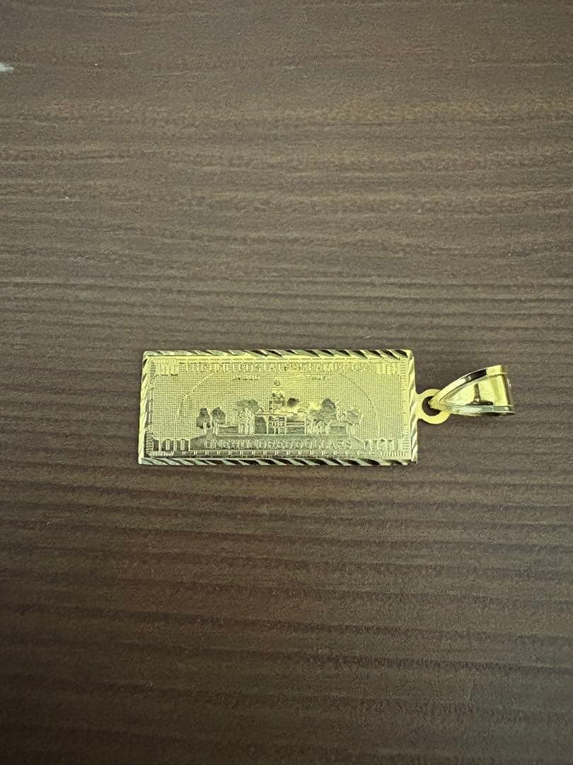 SUPREME 100 Dollar Bill ネックレストップ　14k