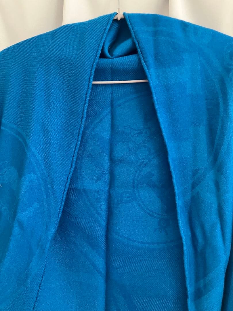 エルメス　ストール　ブルー