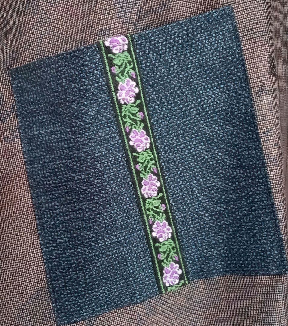 エプロンワンピース　大島紬　９マルキ　2wayタイプ