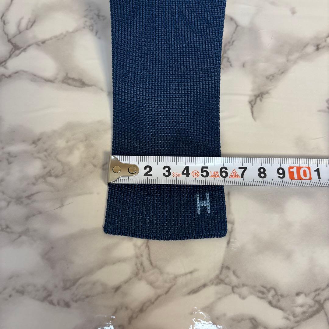 【箱&カード付極美品✨】HERMES ニットタイ　4way ブルー　ネイビー　青