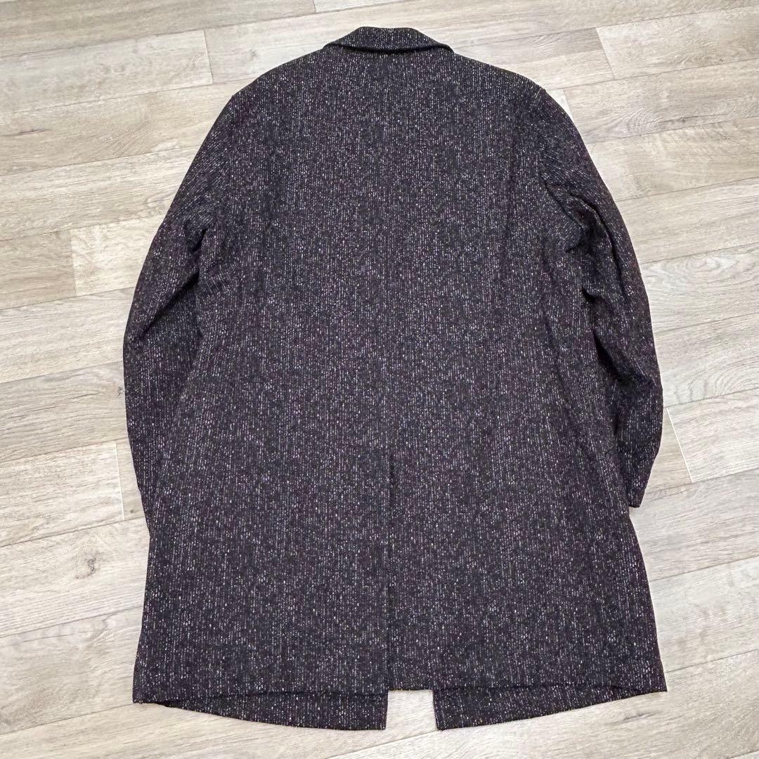 HEVO ウール混合素材 ステンカラーコート ダークカラー