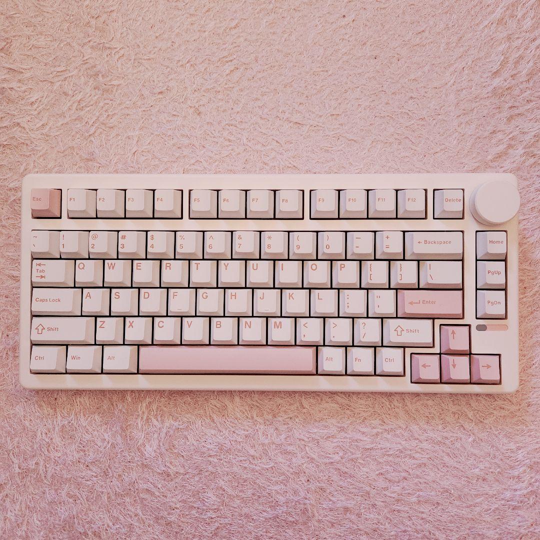 EPOMAKER QK81 75％ メカニカルキーボード ピンク×白