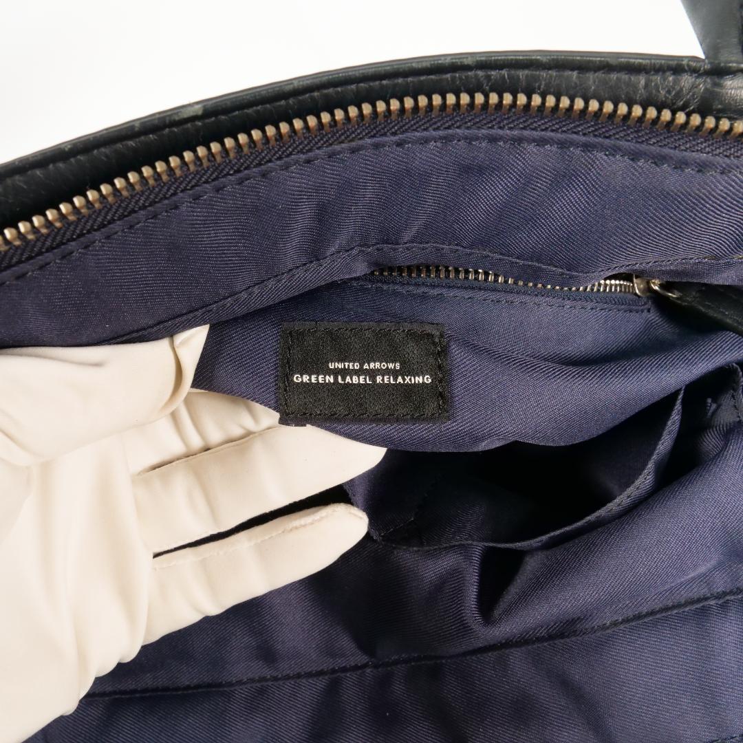 美品✨ ユナイテッドアローズ トートバッグ ダークネイビー レザー A4可