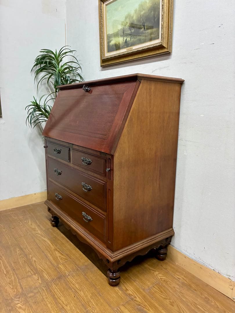 yU☆管394☆英国製☆アンティーク☆ライティングビューロー☆机