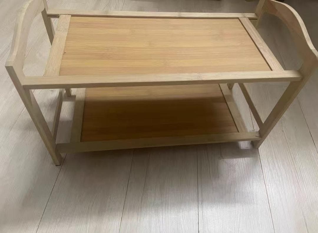 竹製2段シェルフ