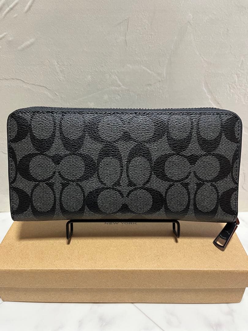 ✨️新品未使用✨️COACH 長財布 ブラック/グレー
