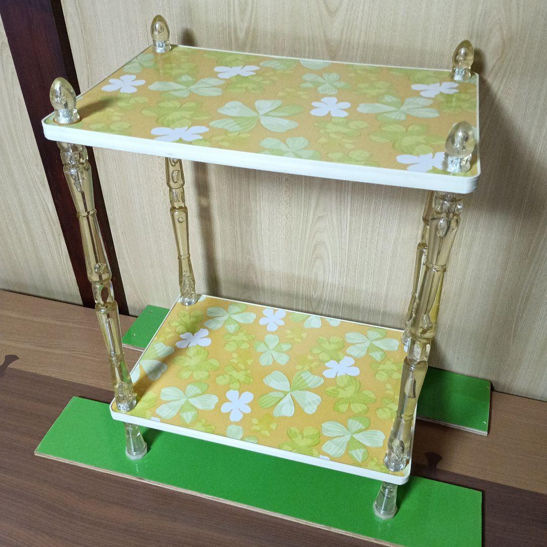 キッチンラック 棚 インテリア 昭和レトロ レトロポップ 花柄　イエロー