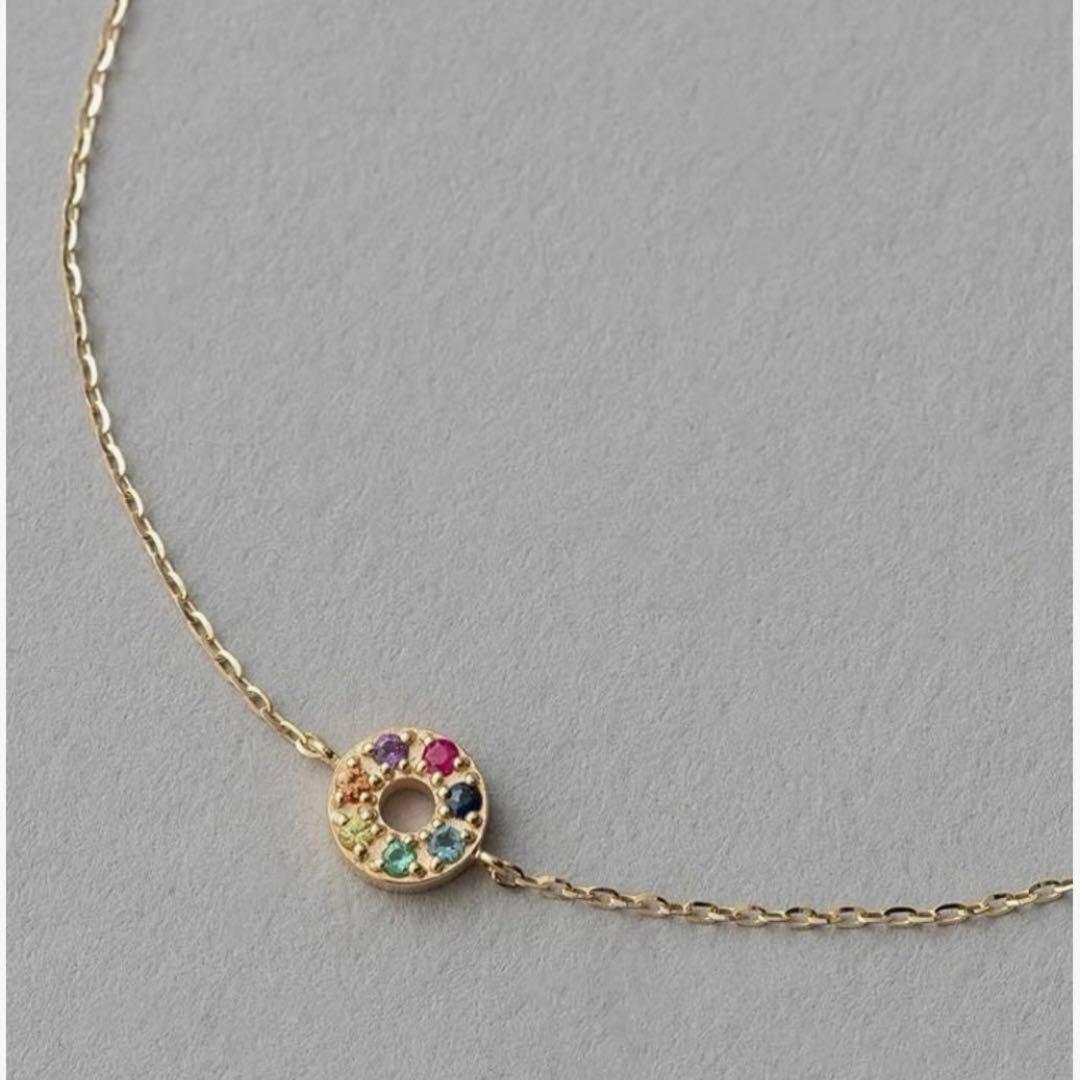 ete エテ　レインボー　ナチュラルストーン　k10 ブレスレット　美品