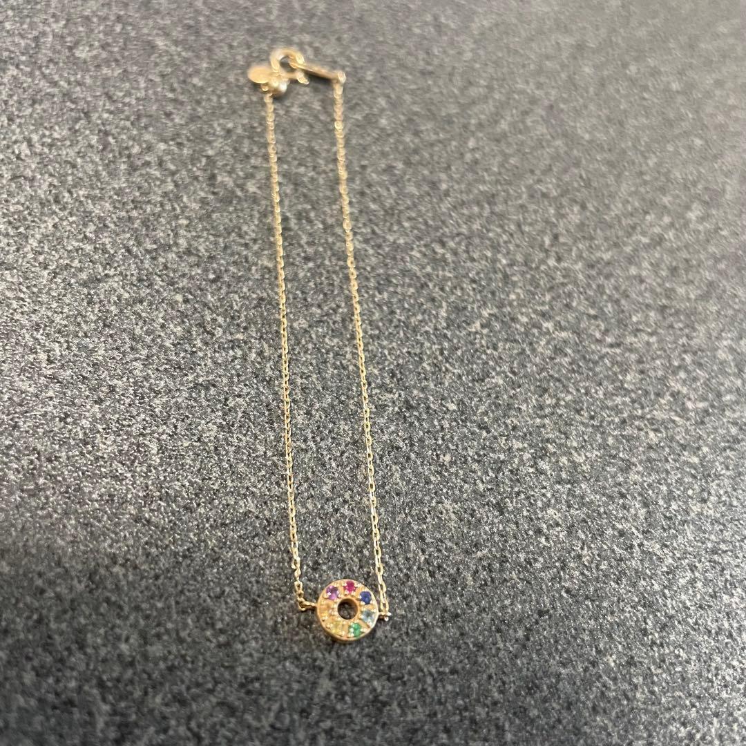 ete エテ　レインボー　ナチュラルストーン　k10 ブレスレット　美品