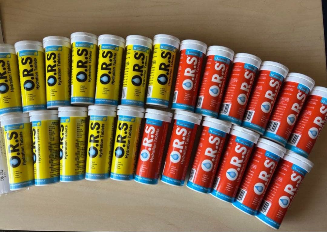 ORS 経口補水塩タブレット 12錠×24本セット レモン12本　オレンジ12本