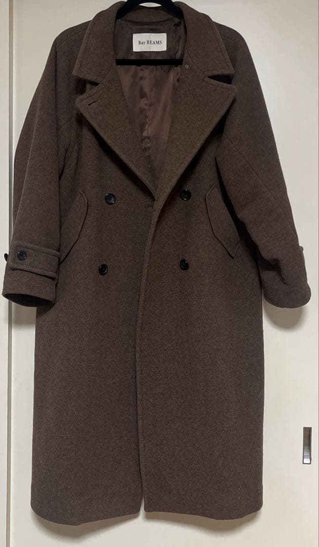 レイビームス　ブラウン ダブルボタン ロングコート