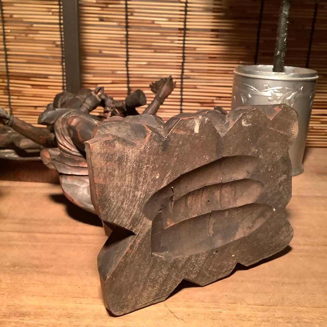 明治期・五大尊一神「金剛夜叉明王」密教守護神・邪気祓い・寺院祀仏・木彫