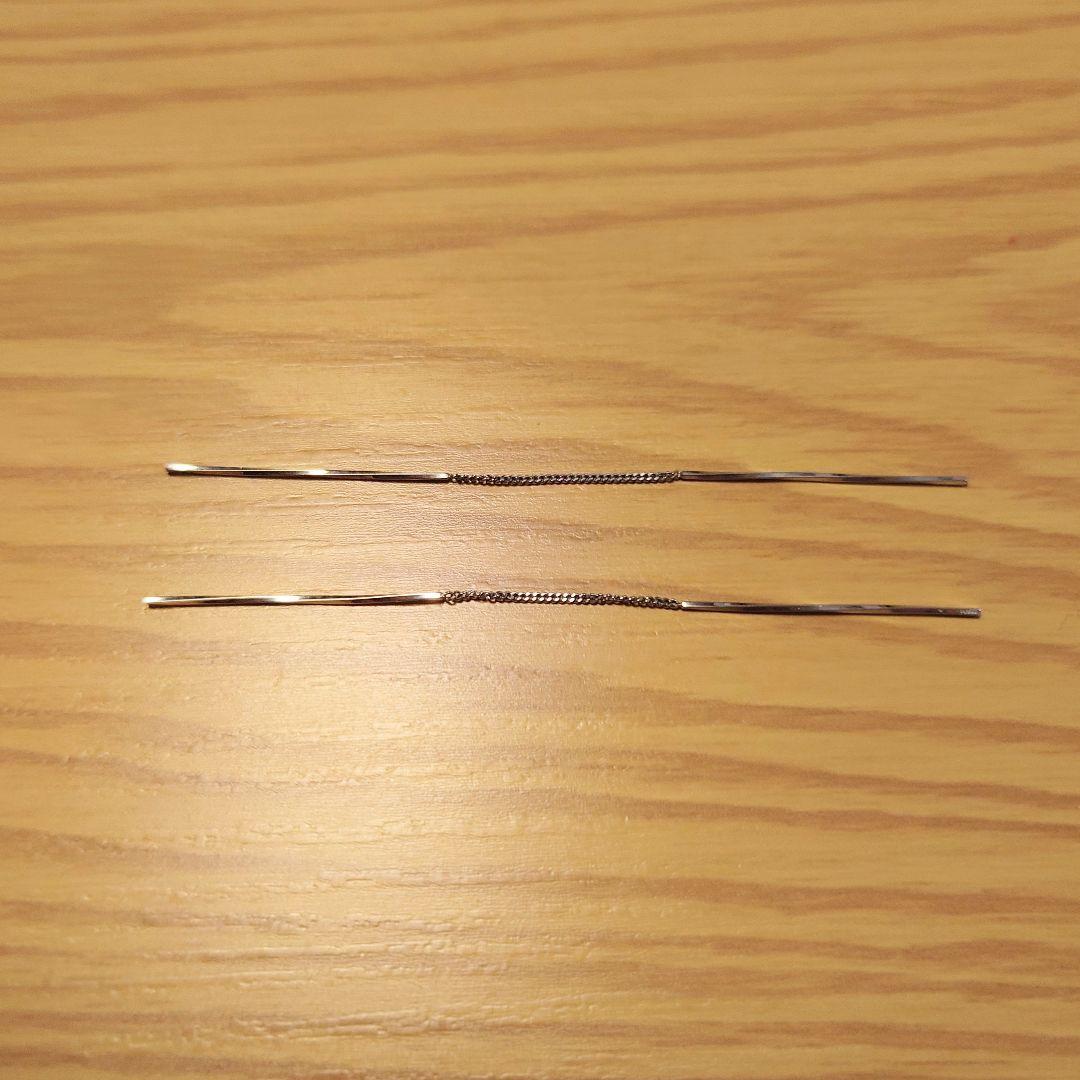 プラチナ PT850 ピアス　ツツミ　アメリカンピアス　チェーンピアス