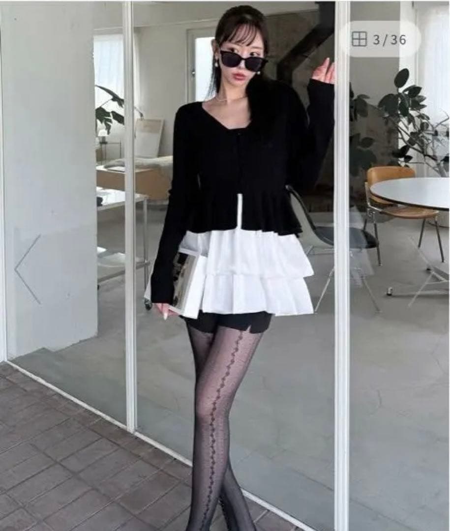 ロイヤルパーティー　ドッキングペプラムニットアンサンブル