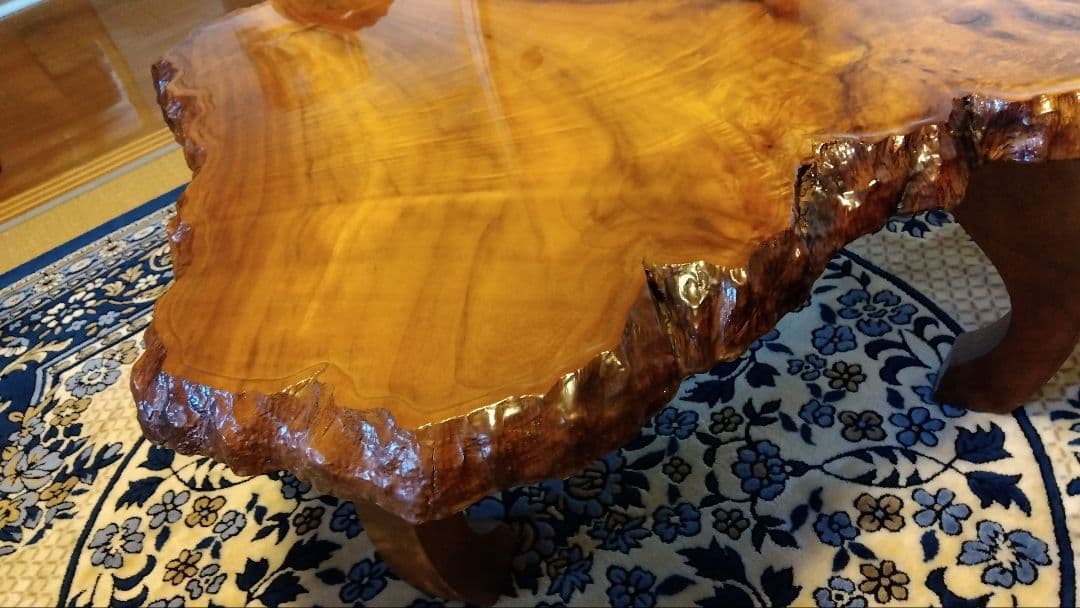 値下げ　座卓　楠木　天然無垢一枚板　KEN