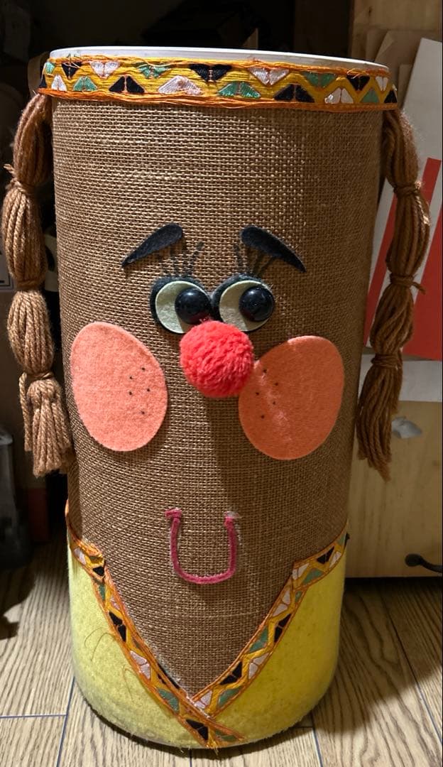 70.s ヴィンテージ レトロ インディアン ダストボックス 大きめ