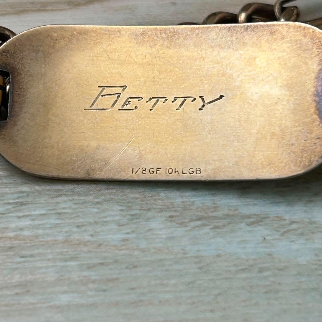 希少 US ARMY 陸軍 IDブレスレット 10K 金張り 約17cm