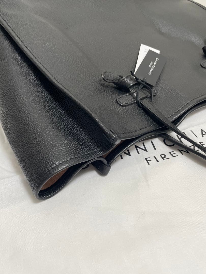 【美品】ジャンニキャリーニ マルチェッラ オール レザートートバッグ ブラック