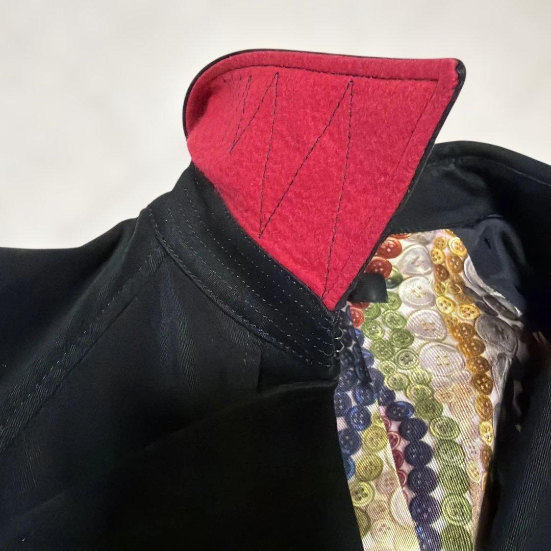 ポールスミス　ブラック トレンチコート レッド襟