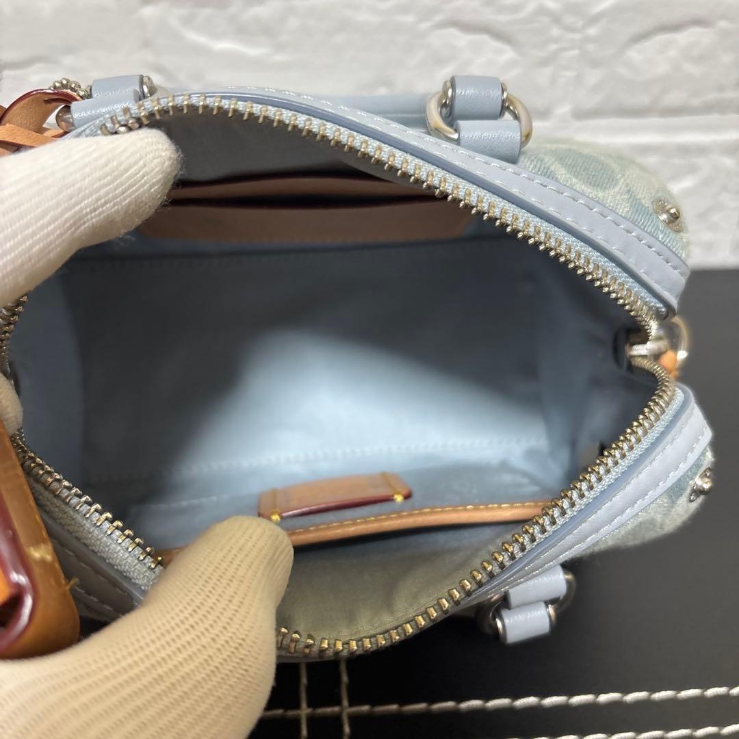 【美品】 COACH ルビー サッチェル 18 シグネチャー デニム ショルダー