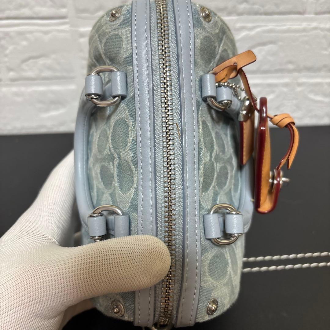 【美品】 COACH ルビー サッチェル 18 シグネチャー デニム ショルダー