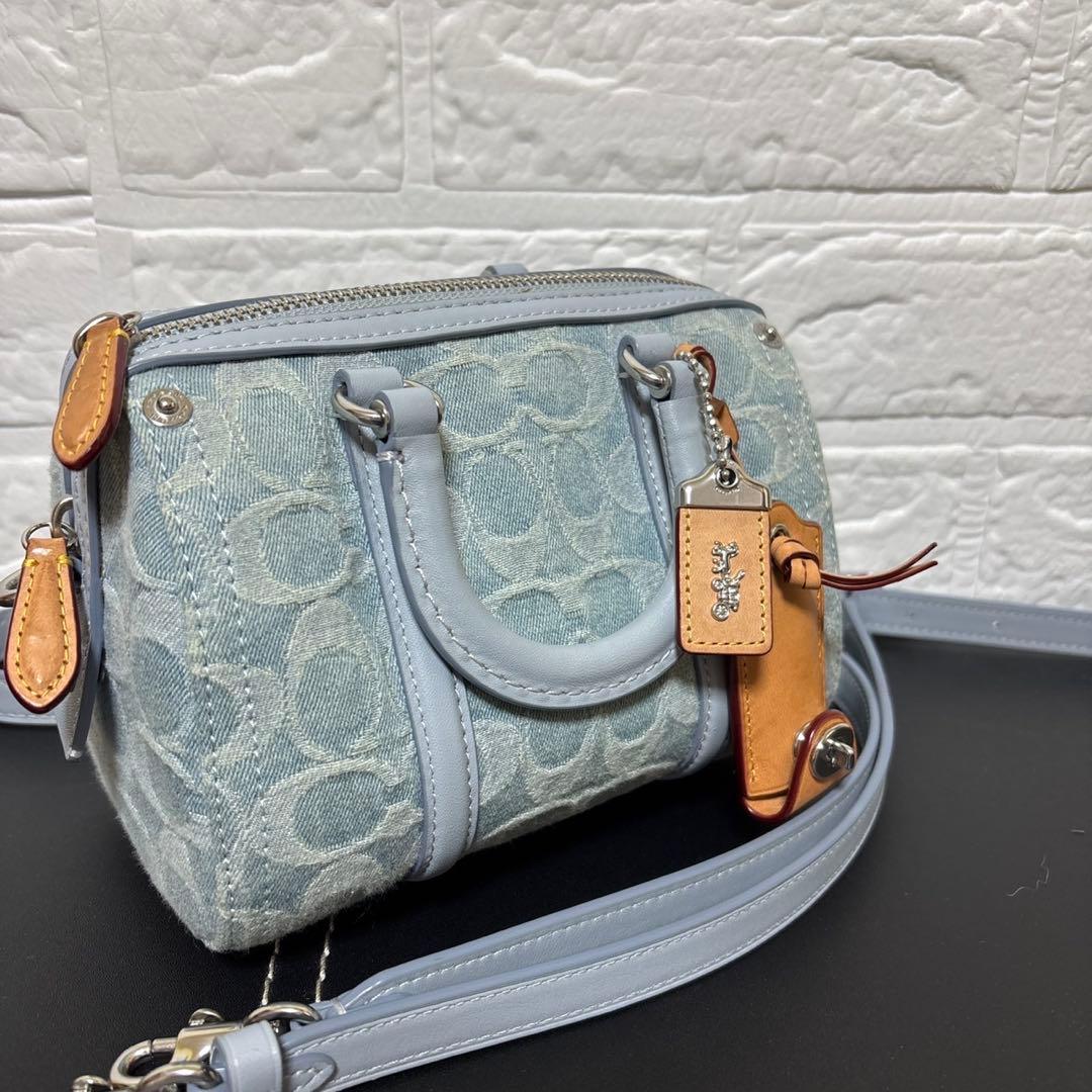 【美品】 COACH ルビー サッチェル 18 シグネチャー デニム ショルダー