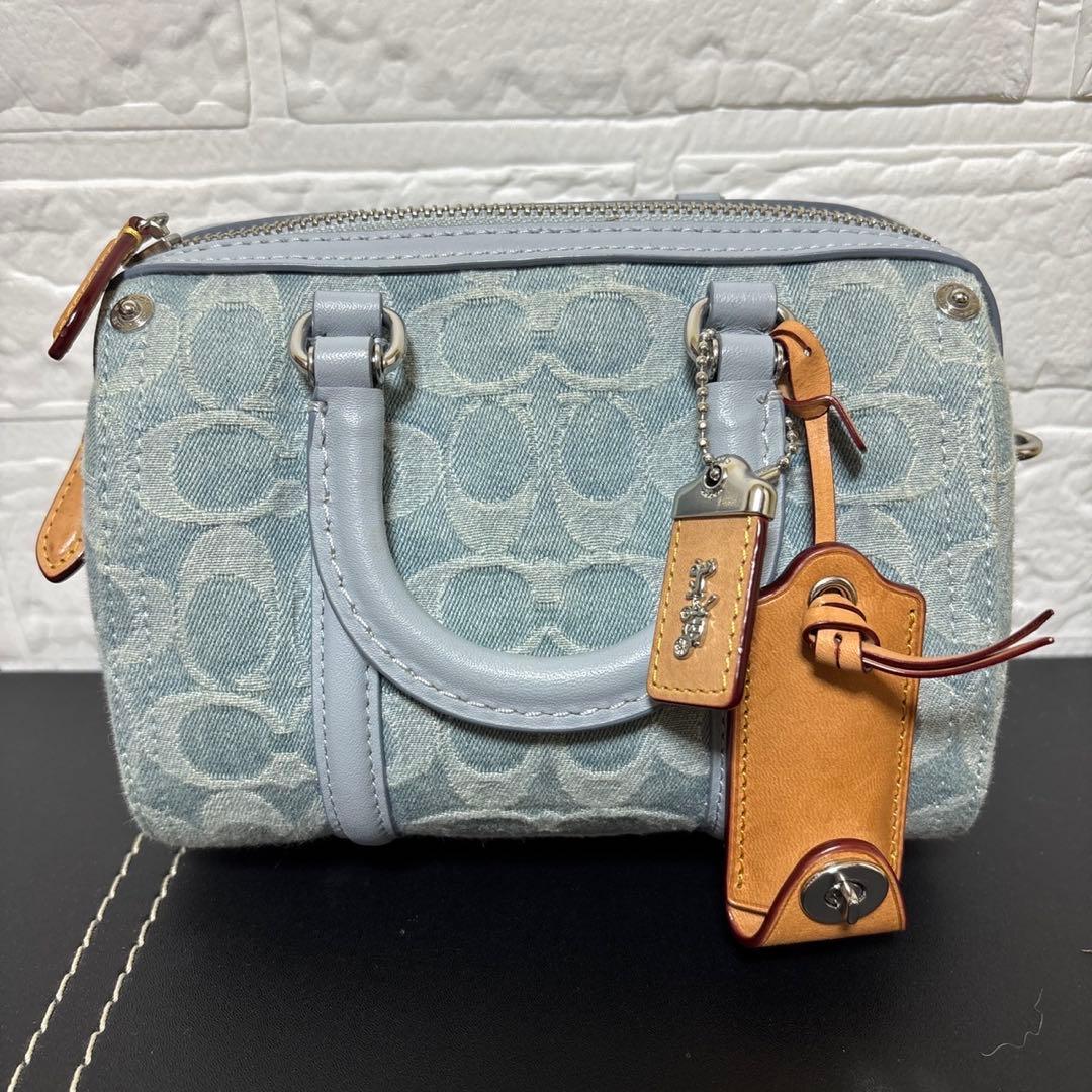 【美品】 COACH ルビー サッチェル 18 シグネチャー デニム ショルダー