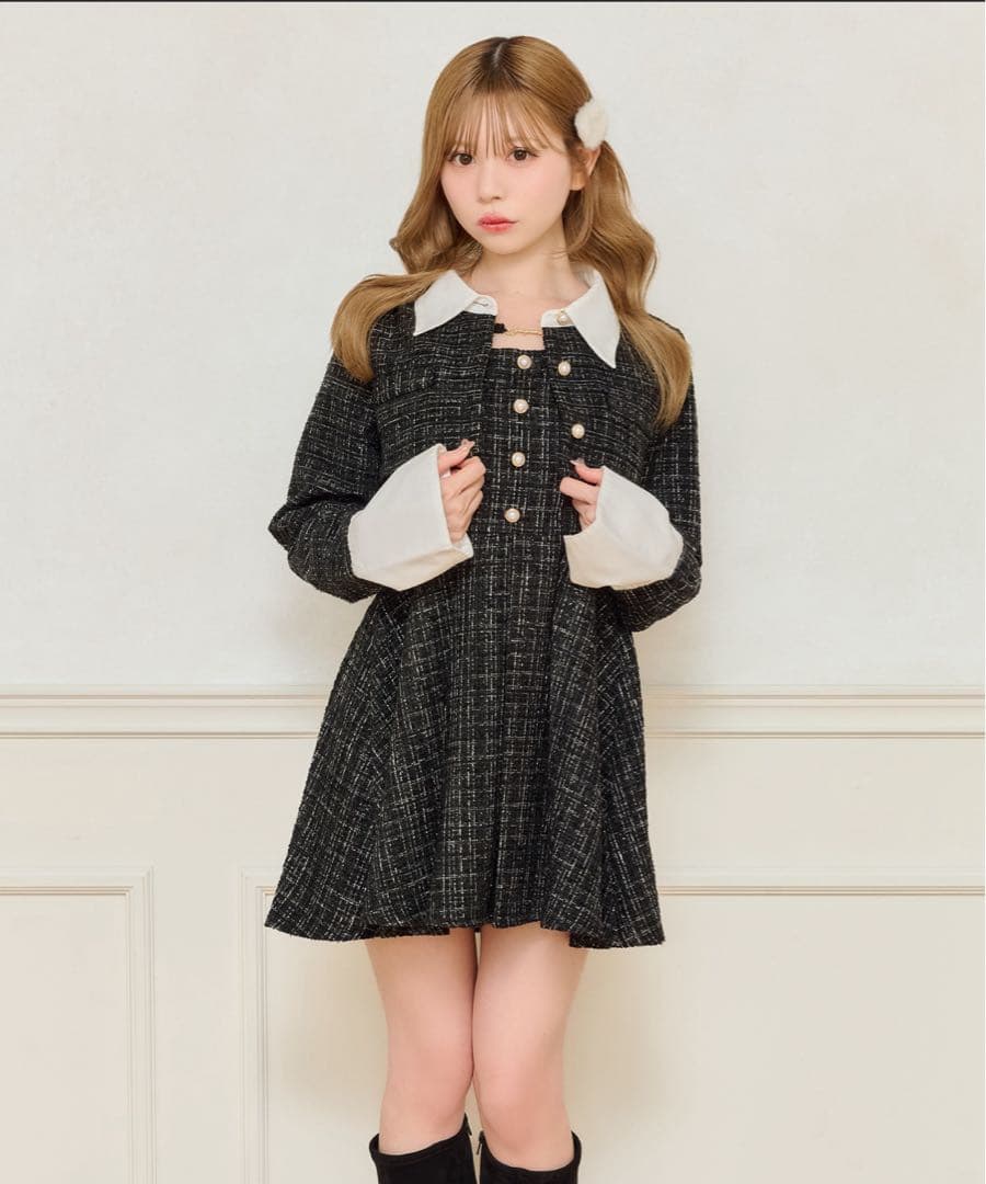 アプレジュール　ツイードショートジャケット　ミニワンピース　セット