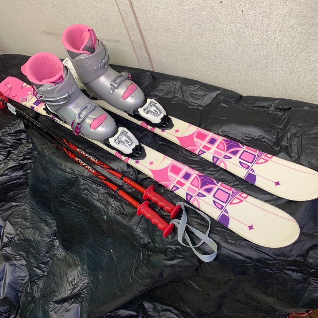 k2スキー板 ブーツ 、ストック付き