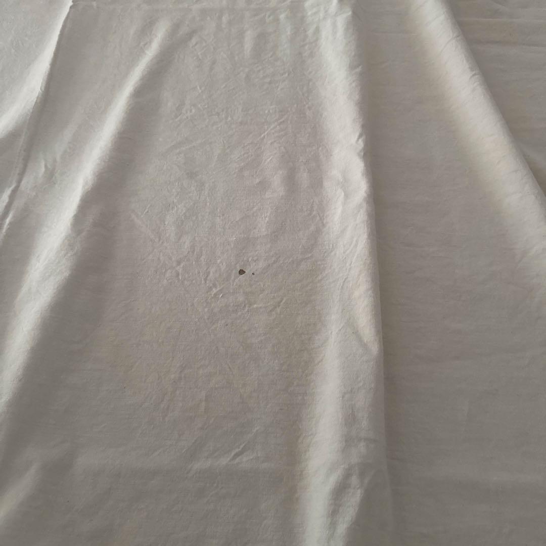 ［訳あり］フランスアンティーク　モノグラム刺繍入り　メティス生地　大判カバー