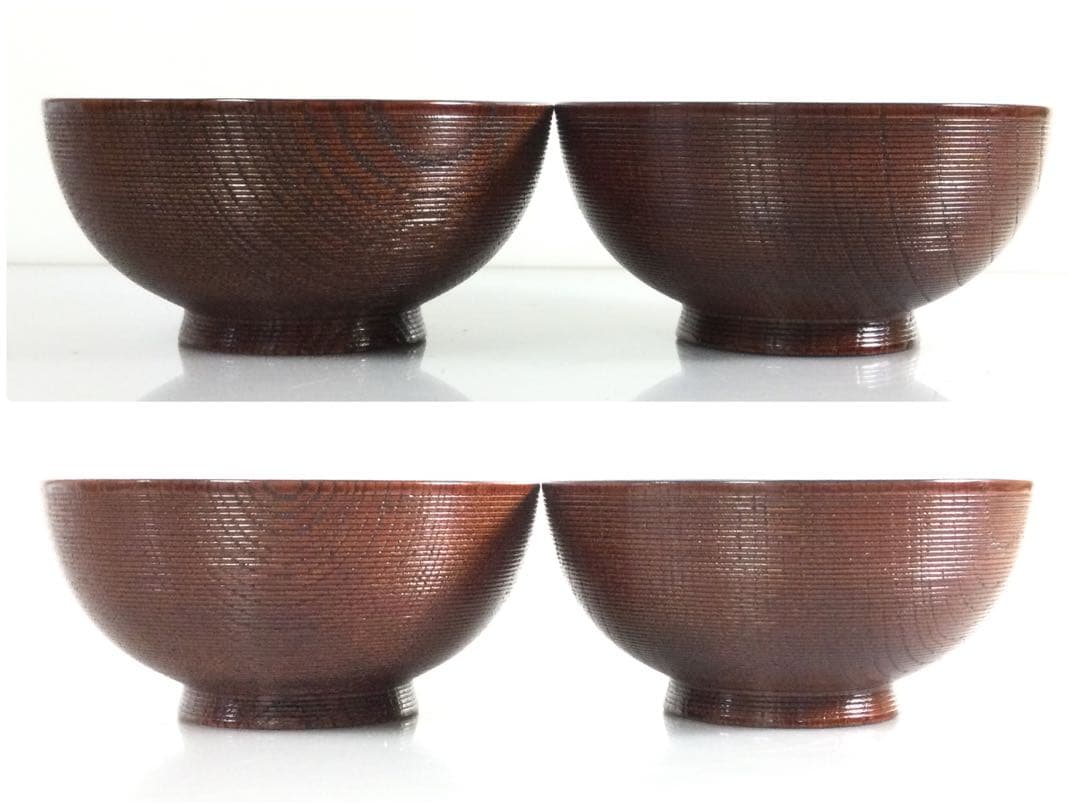 鶴蒔絵煮物椀 五客揃 塗師 岡本陽斎 糸目千筋 天然木 供箱 T881