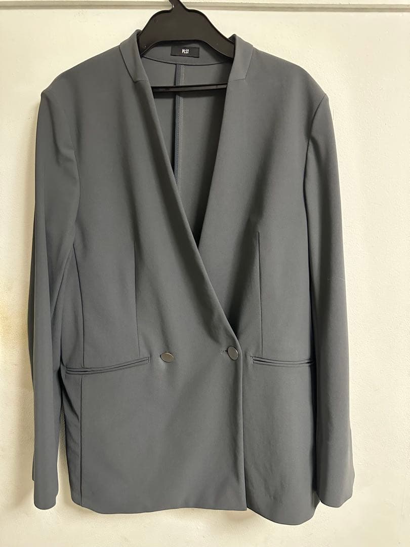 PLST ノーカラージャケット、ワイドパンツ上下2点セット