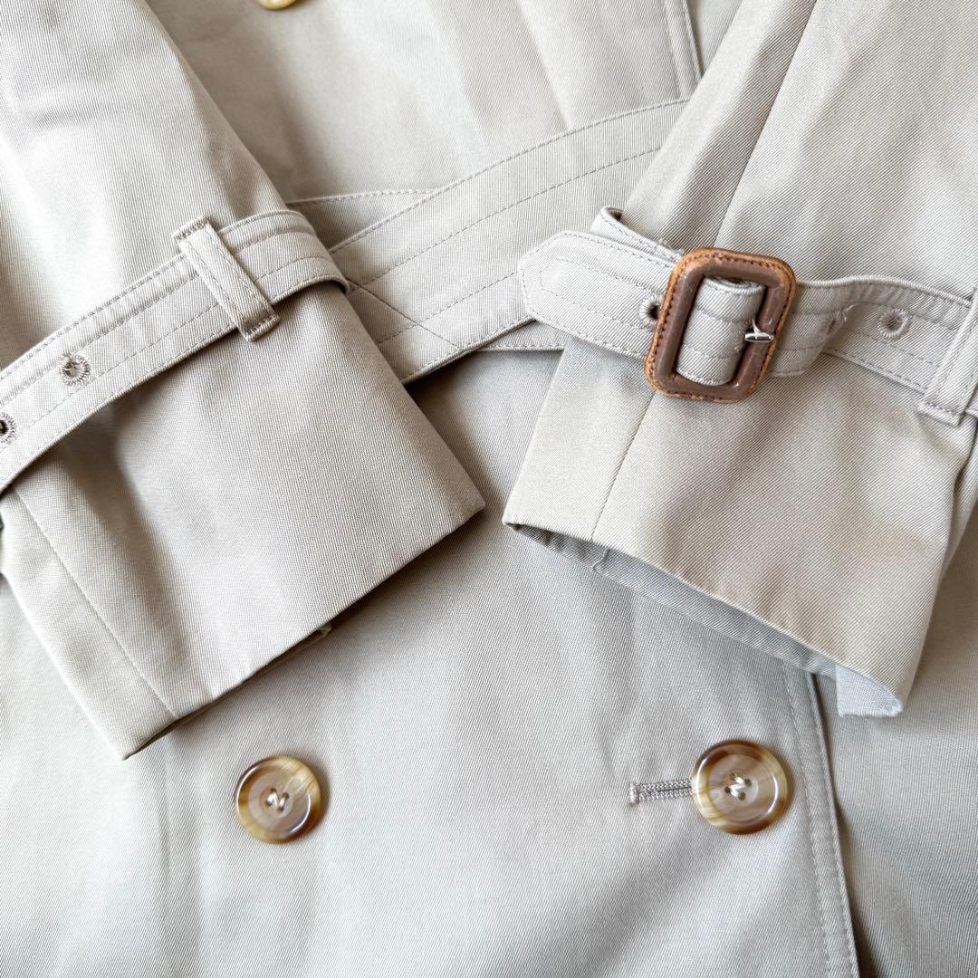 アクアスキュータム ダブル ロング丈 AQUA5トレンチコート 裏地チェック L