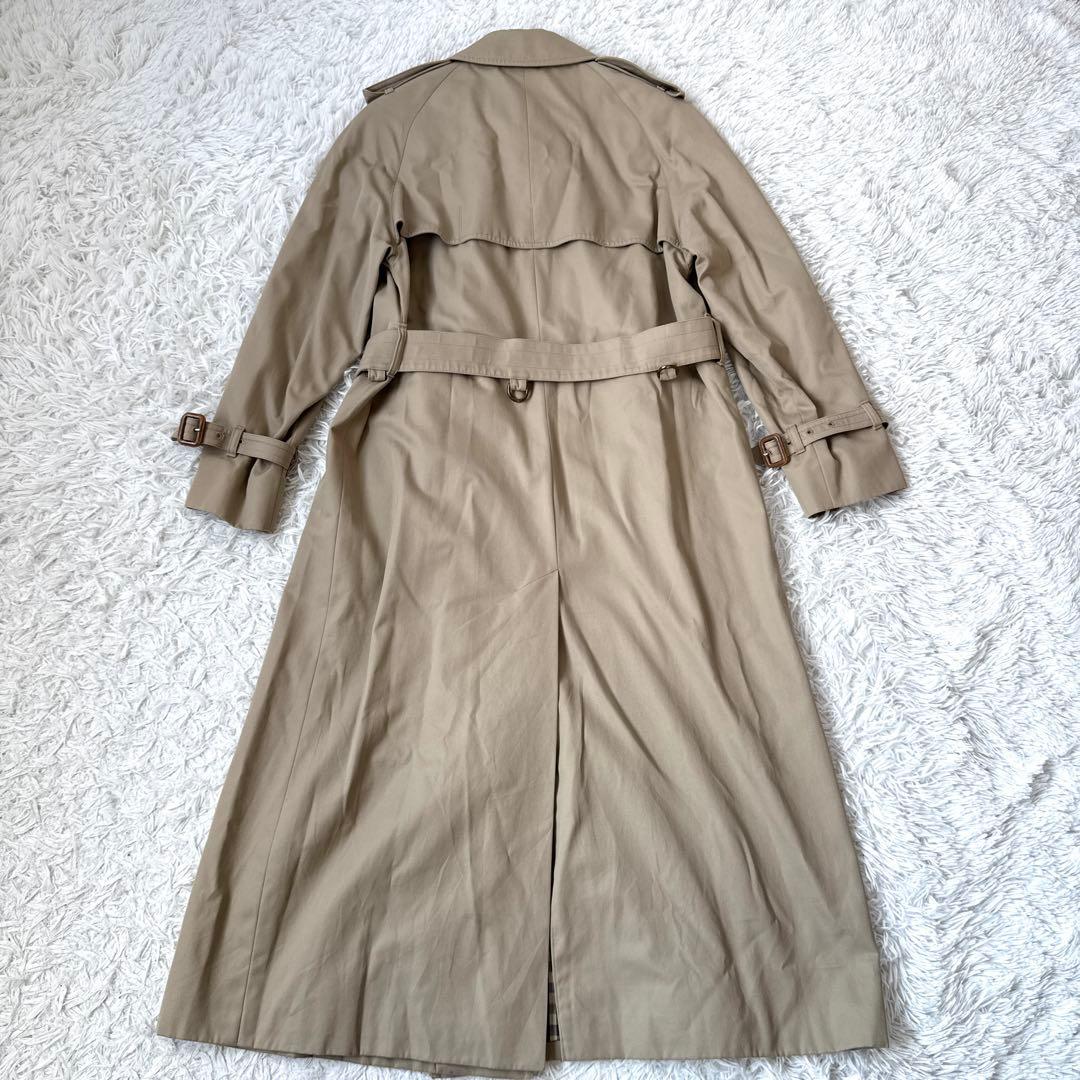 アクアスキュータム ダブル ロング丈 AQUA5トレンチコート 裏地チェック L