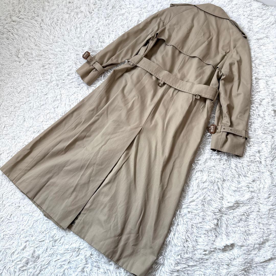 アクアスキュータム ダブル ロング丈 AQUA5トレンチコート 裏地チェック L