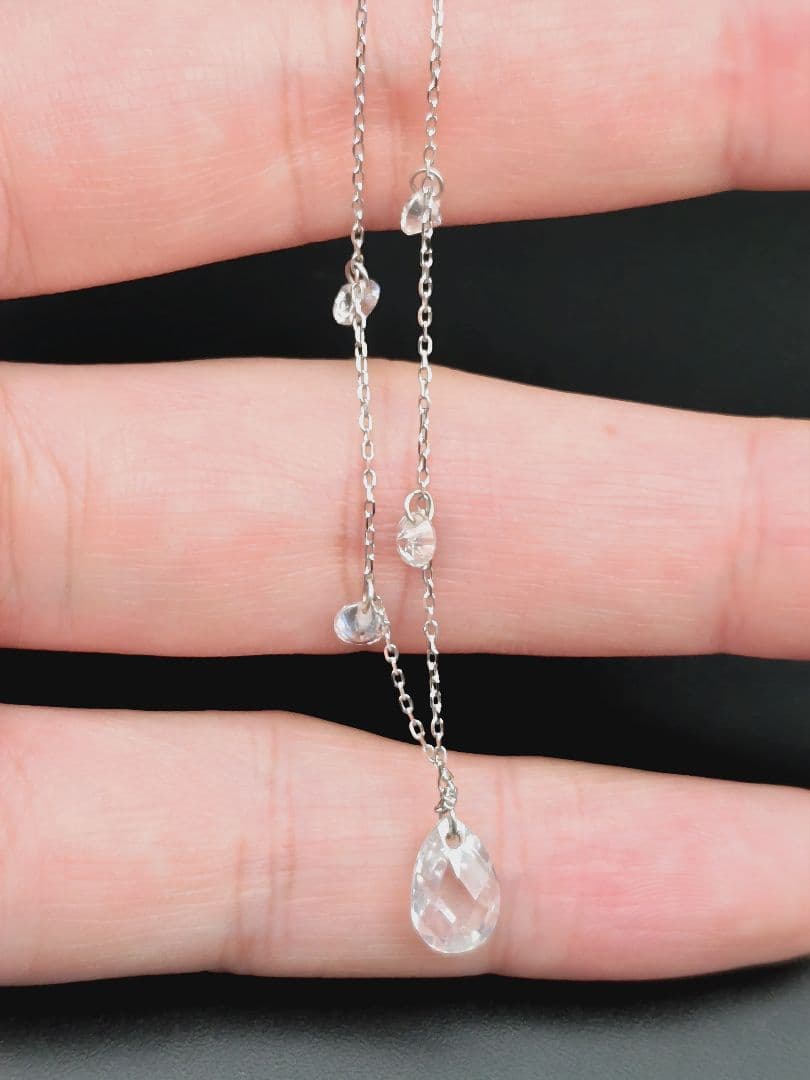 WISP◎K10WGブレスレット◎クリアストーン◎調節可◎アクセサリー◎10金