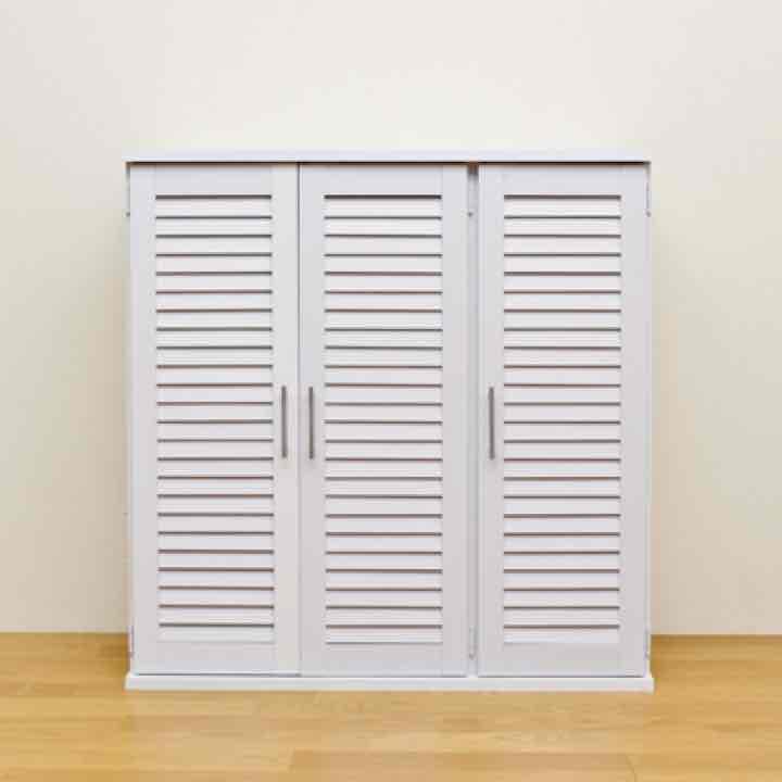 ルーバーシューズBOX　90cm幅　DBR/NA/WH