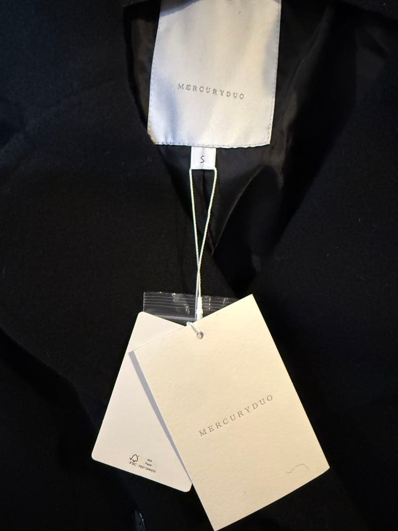 MERCURY DUO♡ブラック ダブルブレスト ロングコート