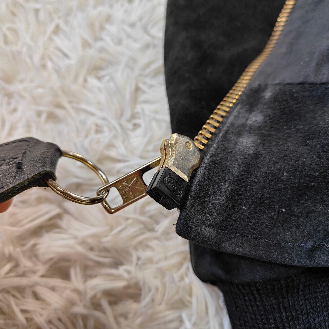 VANSON 9TJV クロスボーン　バックドロップ別注　スエードレザー　黒