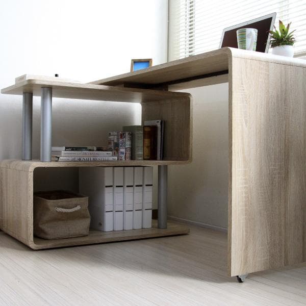 【新品送料無料】パソコンデスク コーナー 回転　L字型 幅120cm 幅85cm