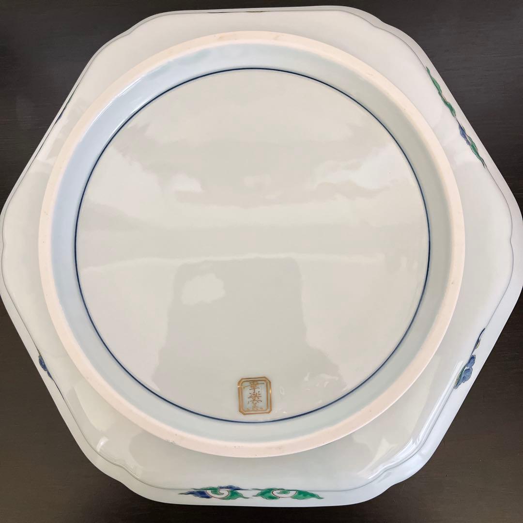 ⭐︎希少⭐︎ 有田焼　莘楽窯　錦色絵山水尺盛皿 31cm