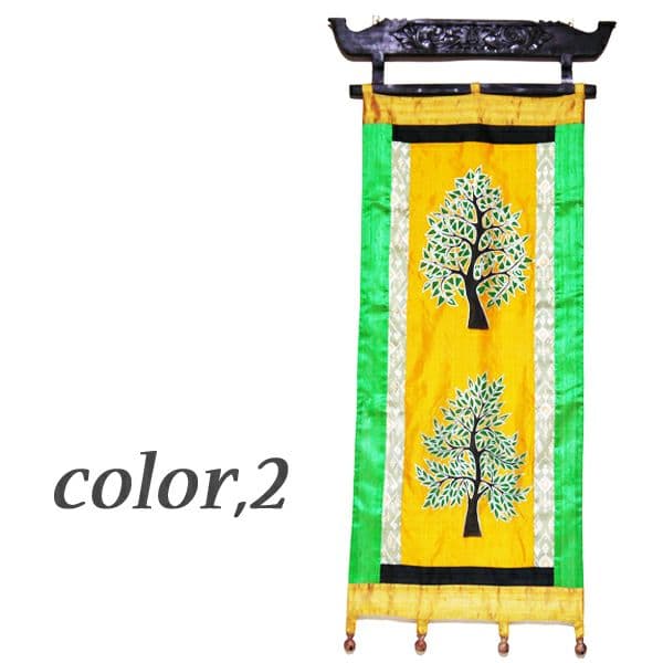 カンボジア直輸入☆シルクペイントタペストリー（ロング）Lサイズ　color,2