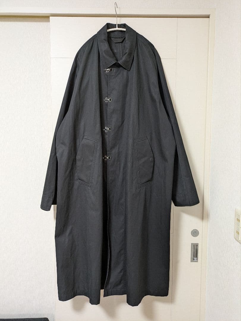 ESSAY ブラック ステンカラーコート ロングコート