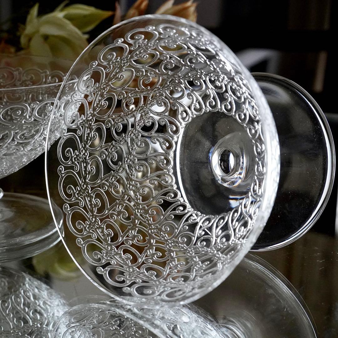 ★希少 オールドバカラ シャトーブリアン シャンパンクープ グラス ペア 極美品