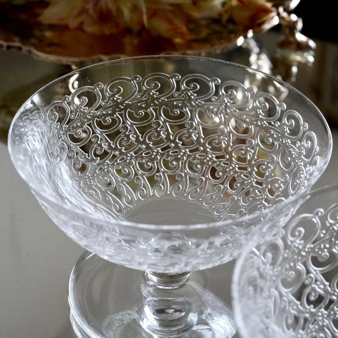 ★希少 オールドバカラ シャトーブリアン シャンパンクープ グラス ペア 極美品