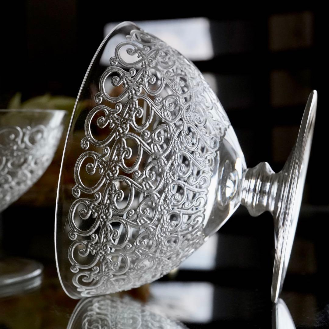 ★希少 オールドバカラ シャトーブリアン シャンパンクープ グラス ペア 極美品