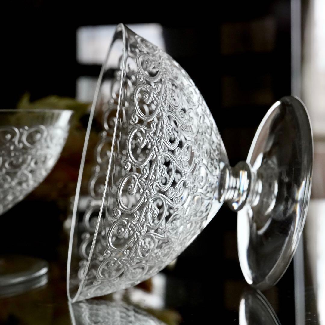 ★希少 オールドバカラ シャトーブリアン シャンパンクープ グラス ペア 極美品