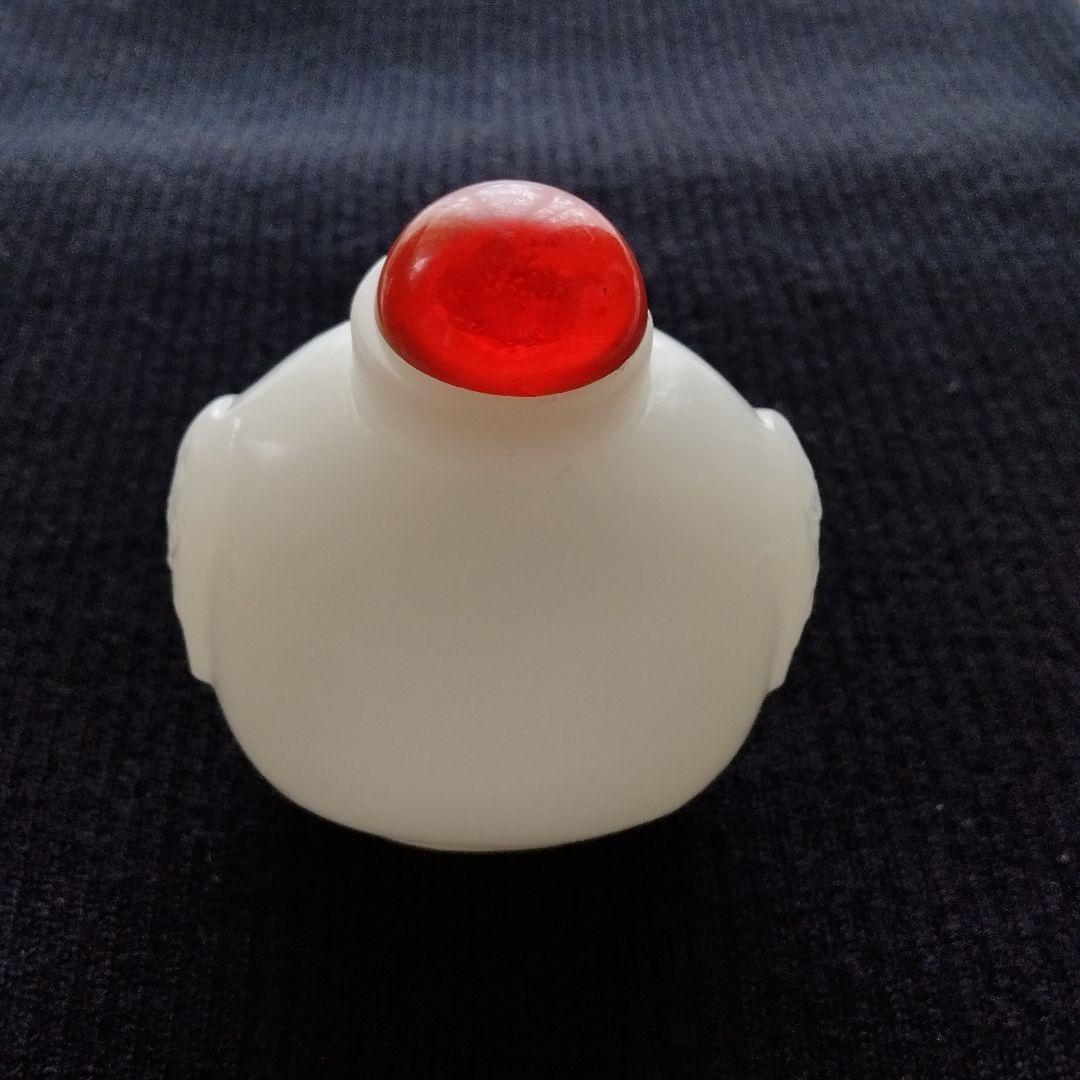 中国骨董コレクション最高潔白玉彫刻双耳鼻煙壺天真無瑕玉石精製本物保証未使用品希少