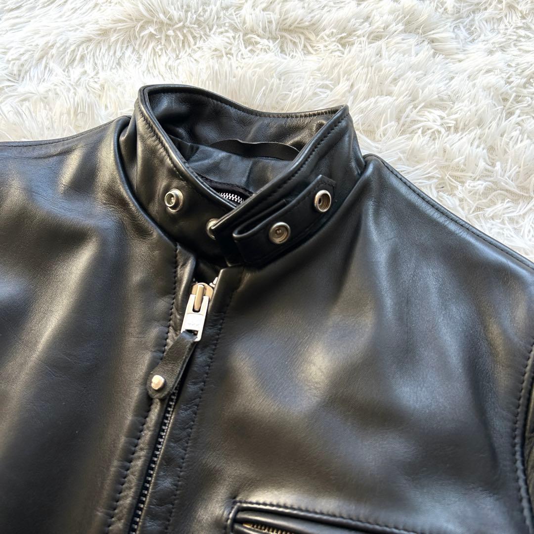 【極美品】ショット　シングル　ライダースジャケット　641 ブラック　M相当